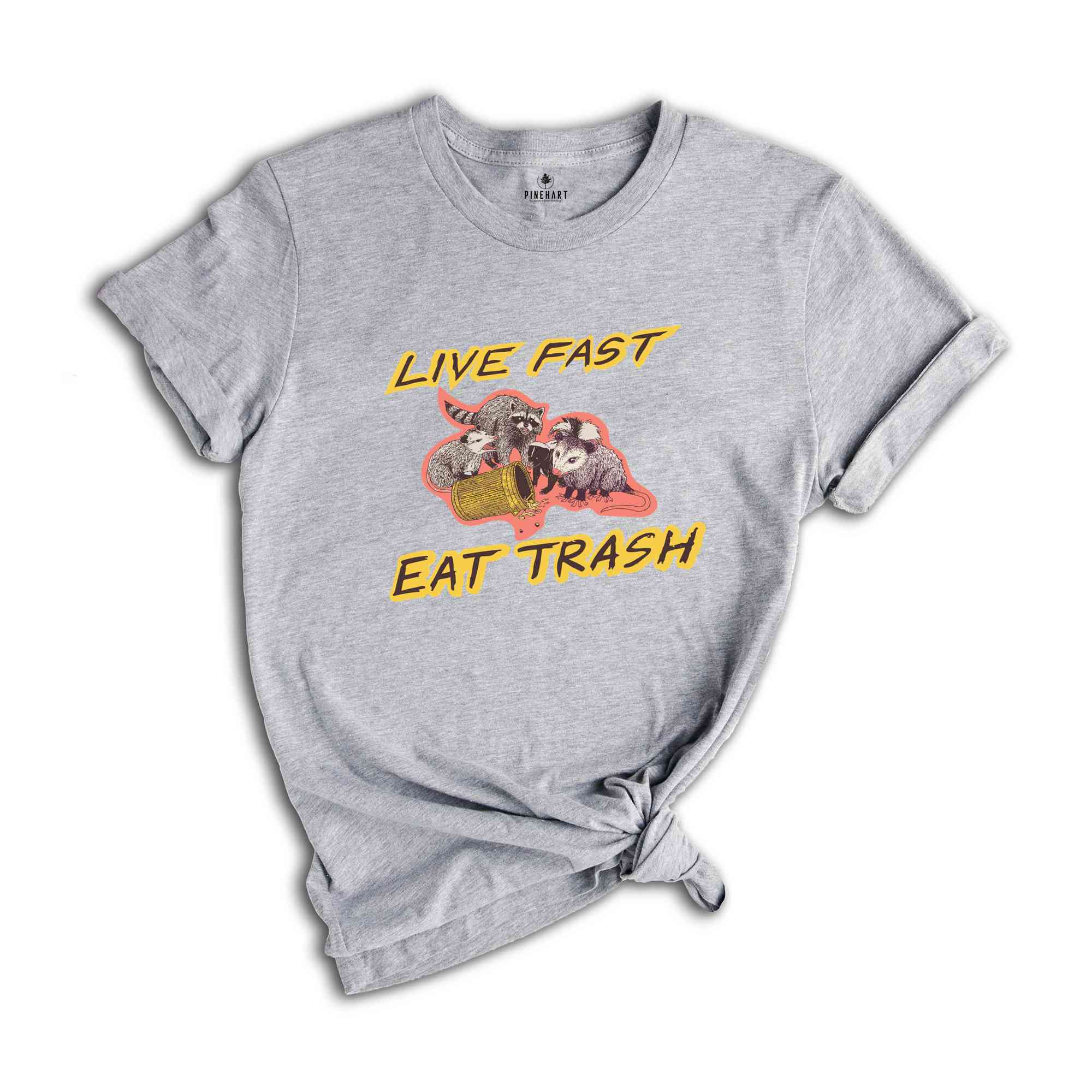 Live Fast Eat Trash Shirt, Funny Raccoon T-shirt, Raccoon Meme Shirt, Animal Lover Gift, Funny Meme Tee