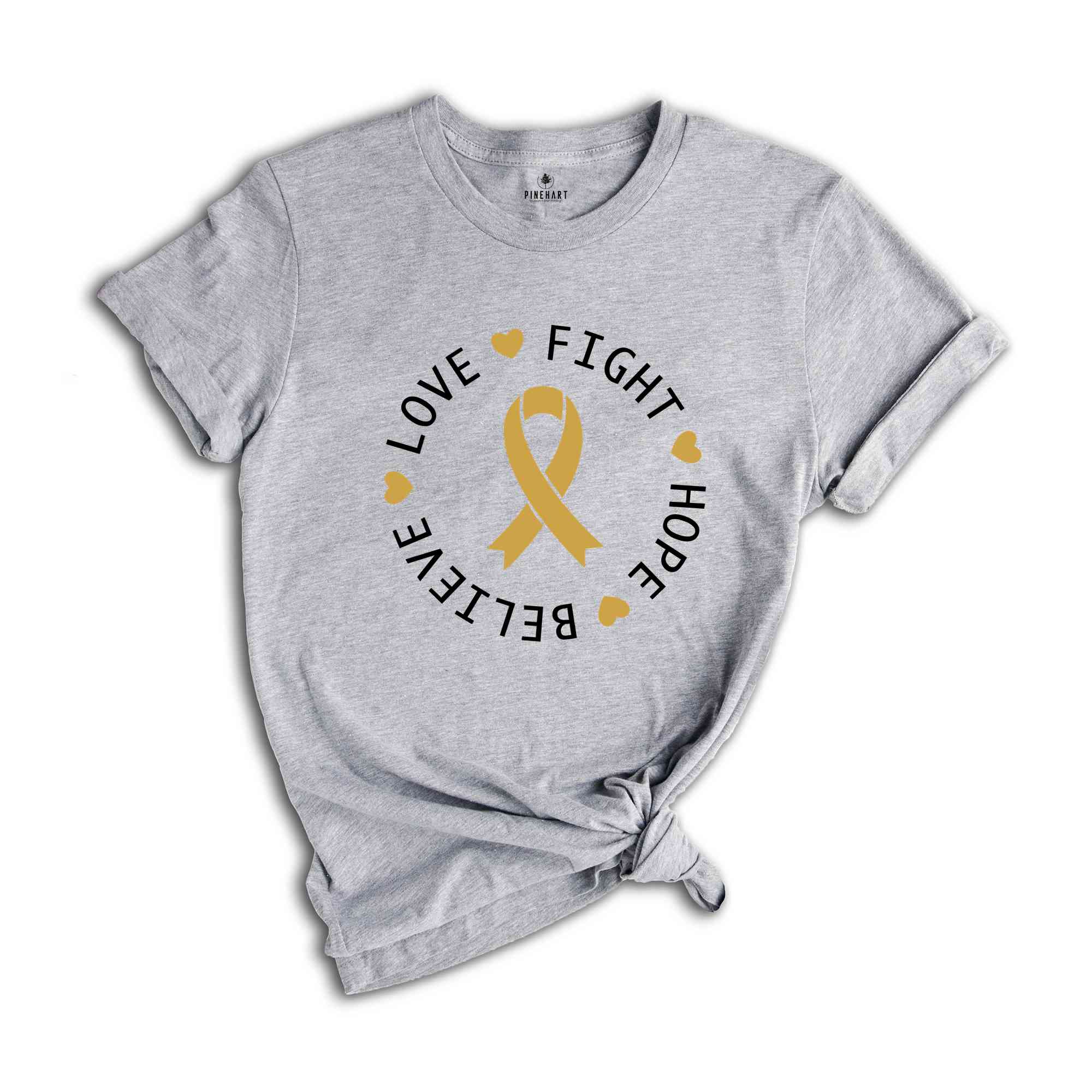 Childhood Cancer Fight Hope Believe Love Shirt, Cancer Support Tee, Cancer Awareness Shirt, Cancer Survivor Gift, Stronger Than Cancer Shirt