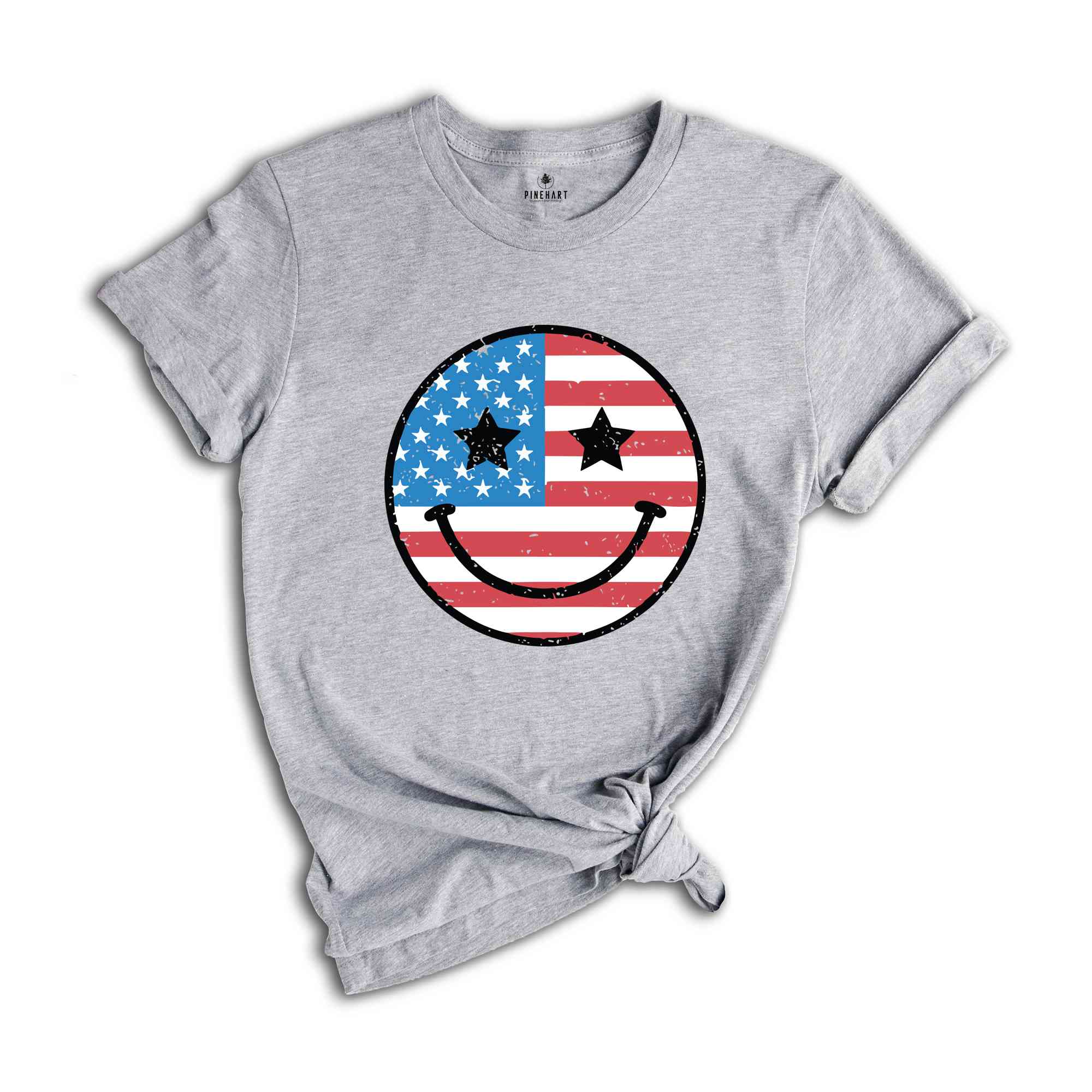 USA Smiley Shirt, 4th Of July Shirt, Retro Smiley Face Shirt, USA Shirt, Patriotic Independence Day Shirts