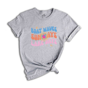 Boat Waves Sun Rays Lake Days Shirt, Summer Vibes Shirt, Beach Waves Shirt, Retro Summer Beach Shirt, Boating Shirt