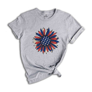 American Sunflower Shirt, 4th Of July Shirt, USA Shirt, Patriotic Shirt, Independence Day Shirt, Red White And Blue, Fourth Of July