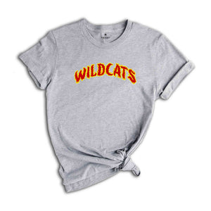 Team Mascot Shirt, Wildcats Team Shirt, Wildcats Football Shirt, Wildcats Fan Shirt, Wildcats School Shirt, Personalized Flame Shirt