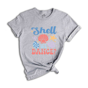 Shell We Dance Shirt, Summer Shirt, Retro Groovy Beach Shirt, Seashells Shirt, Vacation Shirt, Retro Summer Shirt, Beach vibes Shirt