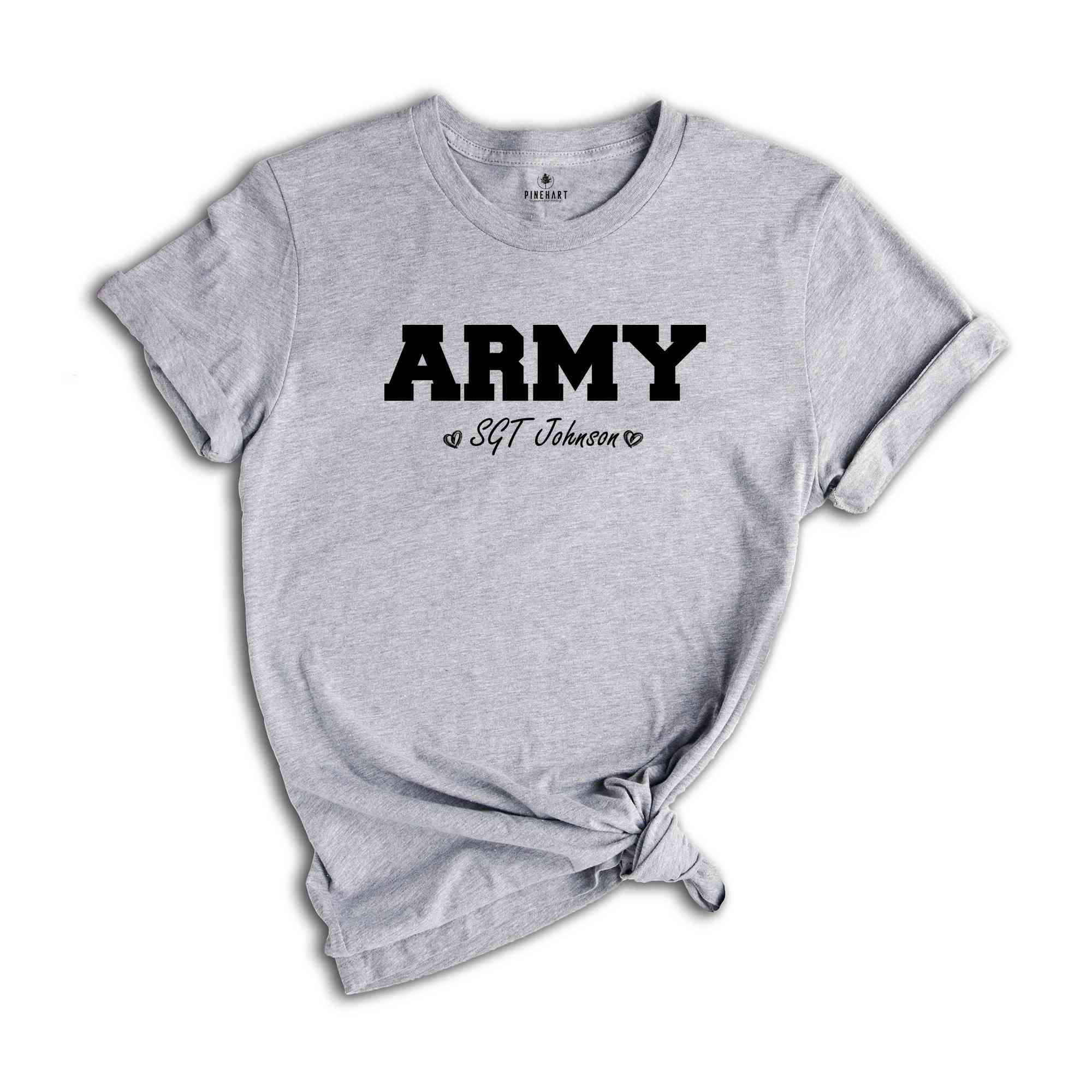 Custom Army shirt with name, Personalized Army Shirt, Army wife Shirt, Army shirt for girlfriend, Army shirt for mom