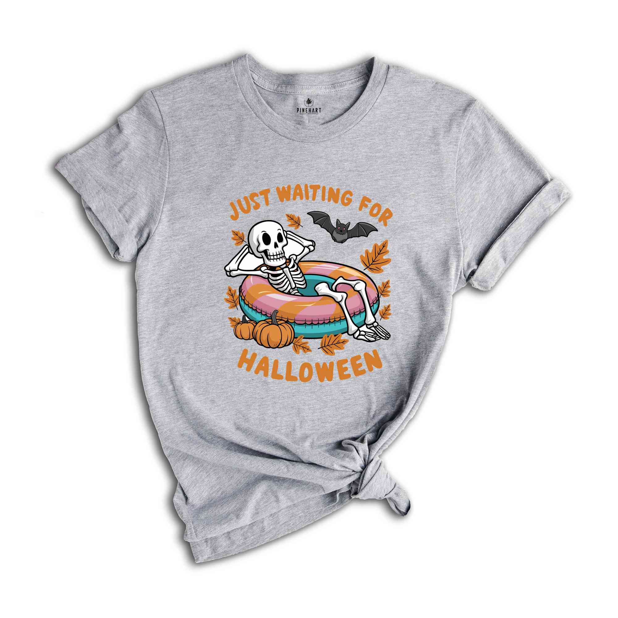 Just Waiting For Halloween Shirt, Funny Halloween Shirt, Halloween Skull Shirt, Halloween Summer Shirt, Halloween Skeleton Shirt, Fall Shirt