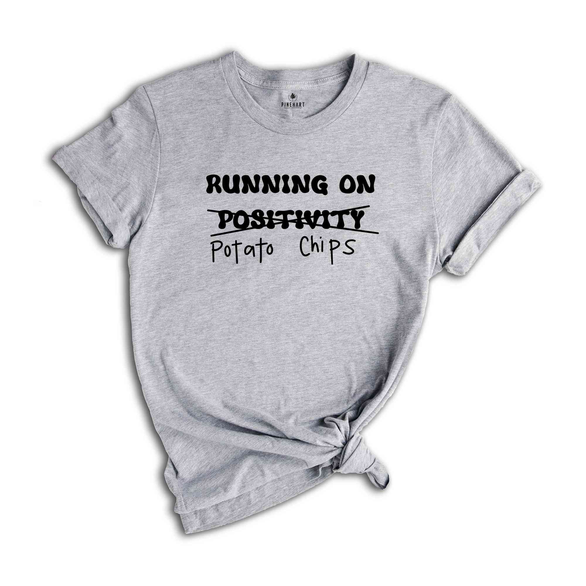 Running on Potato Chips Shirt, Cute Potatoes Shirt, Potato Lover Gift, Vegetarian Shirt, Potato Lover Shirt, Sweet Potato Shirt