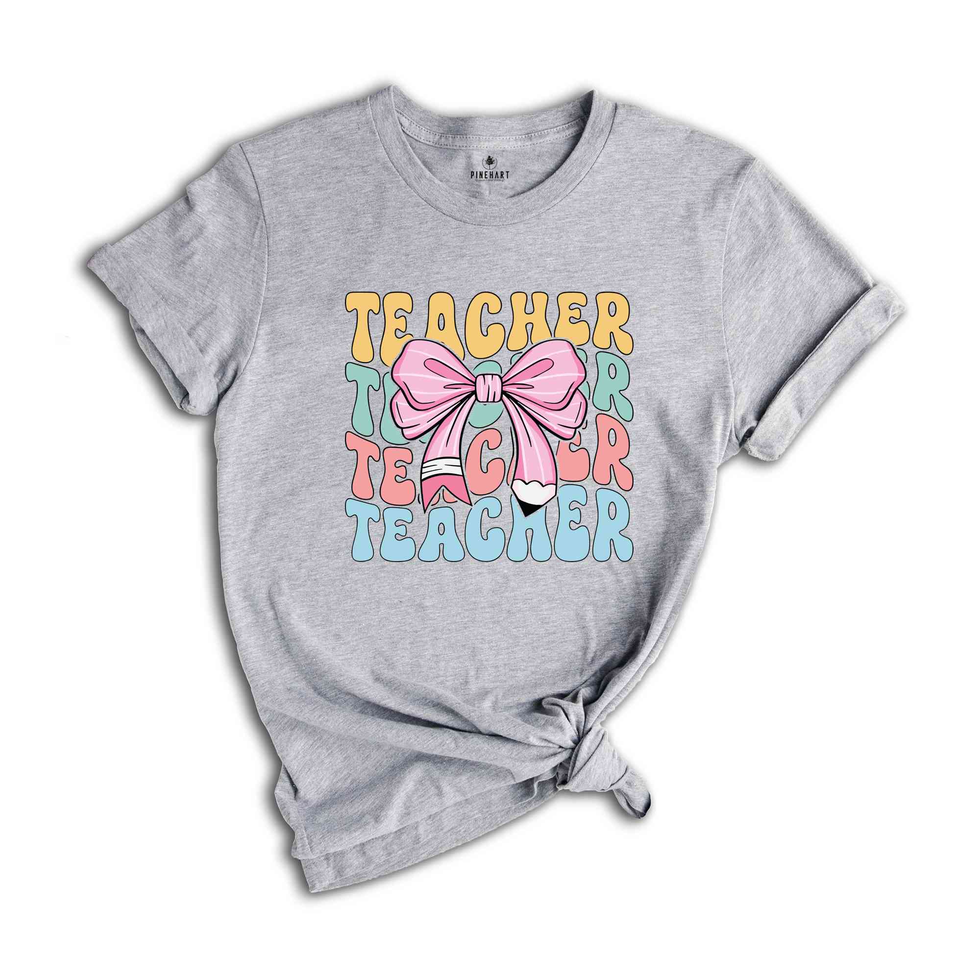 Teacher Coquette Shirt, Teacher Pencil Coquette Bow Shirt, Teacher T-Shirt, Teacher Appreciation Shirt, Gifts For Teachers