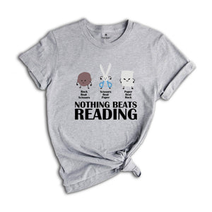 Rock Paper Scissor Reading Shirt, Book tshirt, Reading Teacher T-shirt, Bookworm Shirt, Teacher Tee, Book Lover Gift