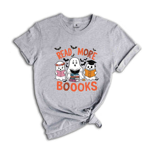 Read More Books Spooky Teacher Shirt, Halloween Shirt for Teacher, Teacher Halloween Shirt, Groovy Ghost Teacher Tshirt, Reading Teacher Tee