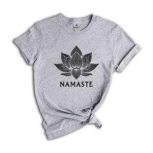 Namaste Lotus T-Shirt, Yoga Shirt, Lotus Shirt, Meditation Shirt, Workout T-Shirt, Yoga Lover Gift, Woman Yoga Apparel