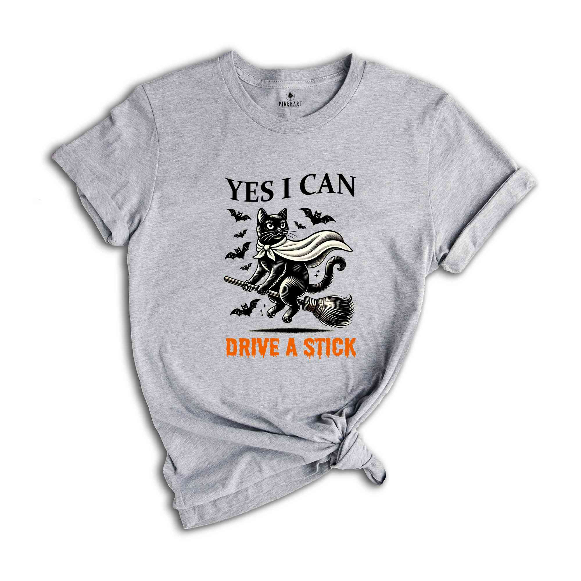 Yes I Can Drive A Stick Witch Shirt, Retro Halloween Witch Party Shirt, Funny Spooky Season Witchy Shirt, Trick or Treating T-Shirt