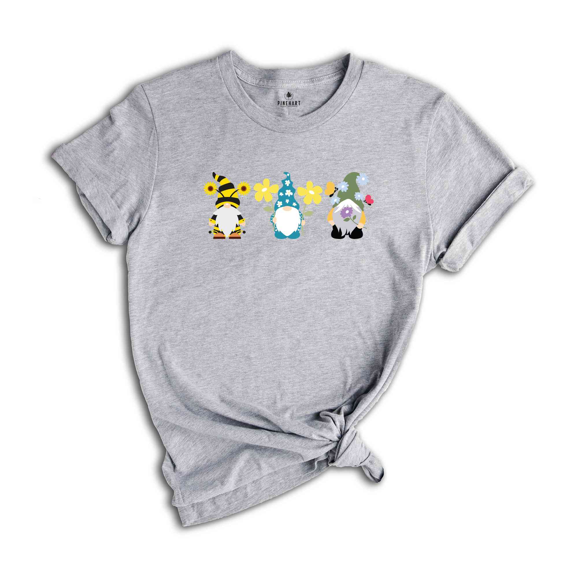 Spring Gnome T-Shirt, Cute Gnome Shirt, Butterfly Gnomes Shirt, Floral Shirt, Summer Shirts, Spring Season Tee