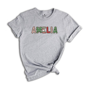 Custom Christmas Name Shirt, Christmas Crew Shirt, Christmas Pajamas Shirt, Christmas Shirt, Custom Name Xmas Shirt, Christmas Letters Tee