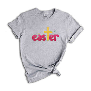 Glitter Easter Shirt, Christian Easter Shirt, Easter Shirt, Cute Easter Shirt, Cute Shirt, Cross Shirt