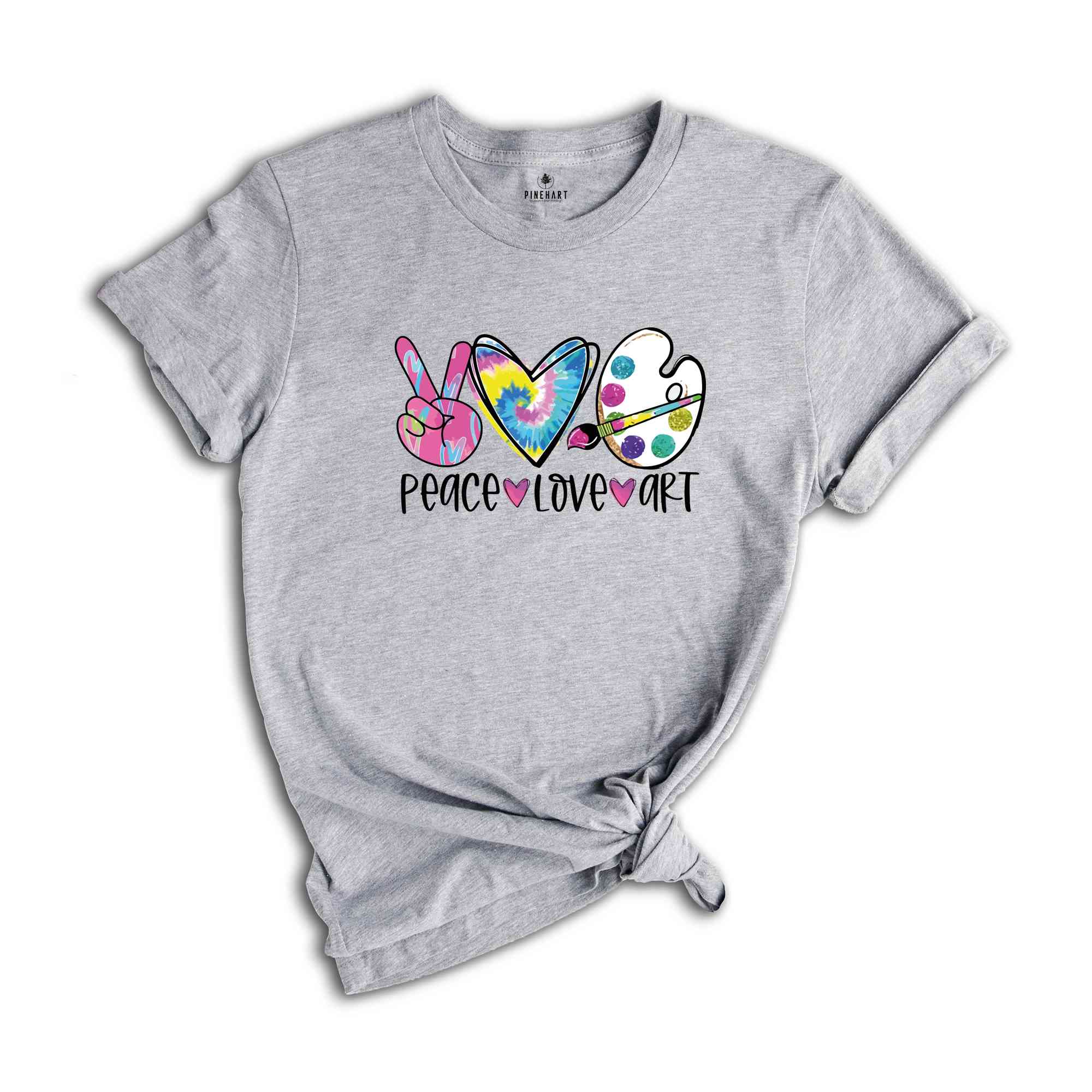 Peace Love Art Shirt, Art Shirt, Art Lover Shirt, Art Teacher Gift, Teacher Shirt, Artist T-Shirt, Art Lover Tee