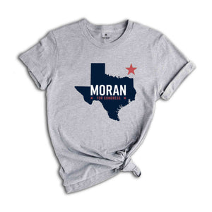 Nathaniel Moran for Congress 2024 November Elections Campaign T-Shirt, Nathaniel Moran for Texas Congressional Elections T-Shirt