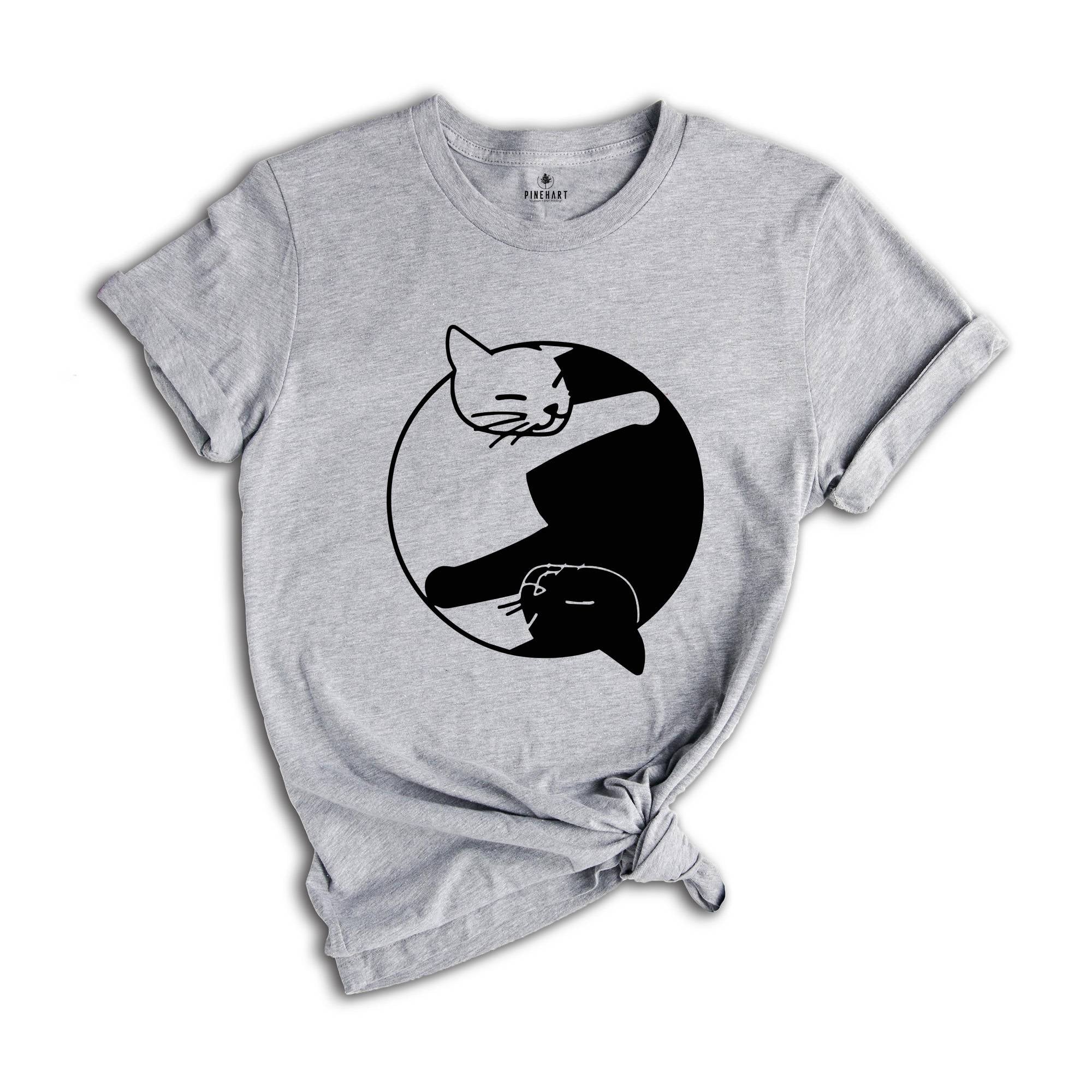 Cat Shirt Yin Yang T-shirt, Funny Cat Shirt, Cat Mom Gift, Cat Sweatshirt, Cat Mom Sweater, Yin Yang Cat Sweatshirt, Cat Lover Gift