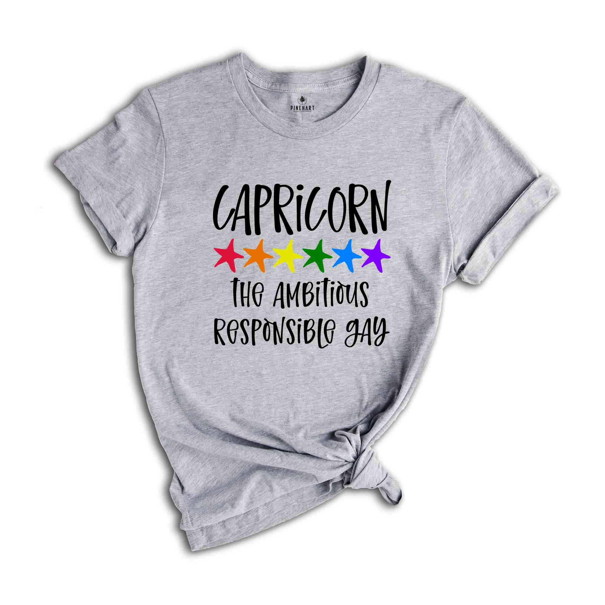 Capricorn The Ambitious Responsible Gay Zodiac Shirt, LGBT Pride Shirt, Capricorn Shirt, Gift For Gay Shirt, Gay Pride Shirt, Gay Zodiac