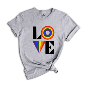 Rainbow Themed Gay Pride Shirt, LGBT Trans Pride Month T-Shirt, Love Wins Gay Rainbow T-Shirt, LGBTQ Ally Tee