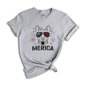 Merica Shirt, American Flag Shirt, Country Shirt, Election 2024 Shirt, Trump 2024 Shirt, American Shirt. Cute Dog Shirt