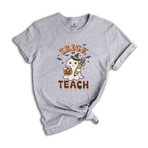 Trick Or Teach Shirt, Teacher Appreciation, Pumpkin Shirt, Boo Shirt, Spooky Season Shirt, Halloween Ghost Shirt, Teacher Halloween Shirt