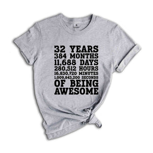 32 Years Definition T-Shirt, 32nd Birthday Shirt, Thirty Two Years Old Tee, 32nd Birthday Sweatshirt, Turning 32 Gift, Born In 1992 Shirt