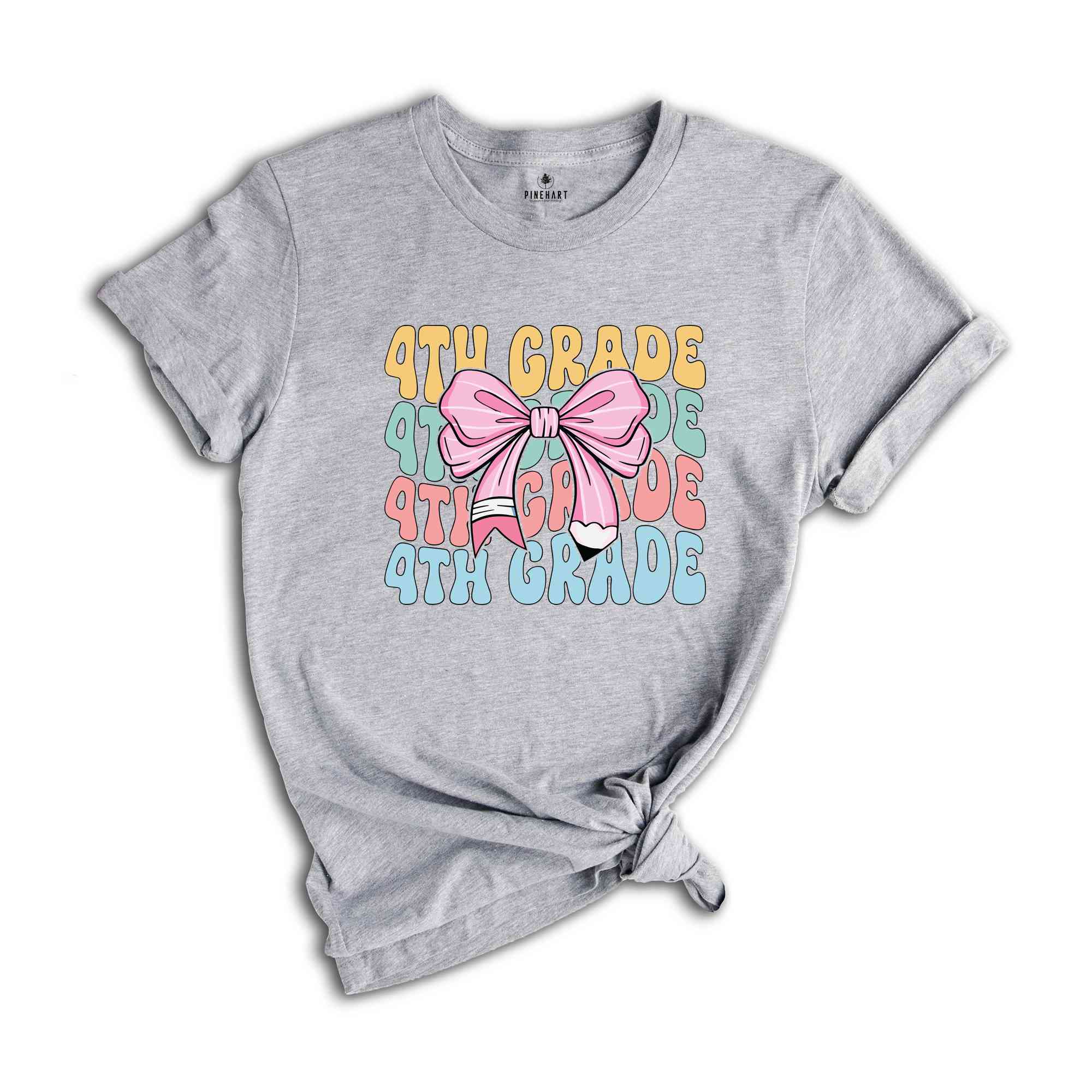 4th Grade Teacher Coquette Shirt, Teacher Pencil Coquette Bow Shirt, Teacher T-Shirt, Teacher Appreciation Shirt, Gifts For Teachers