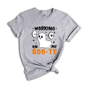 Working On My Booty Shirt, Girl Halloween Shirt, Gym Girl Shirt, Funny Halloween Tee, Spooky Season Shirt, Cute Halloween Tee, Fitness Shirt