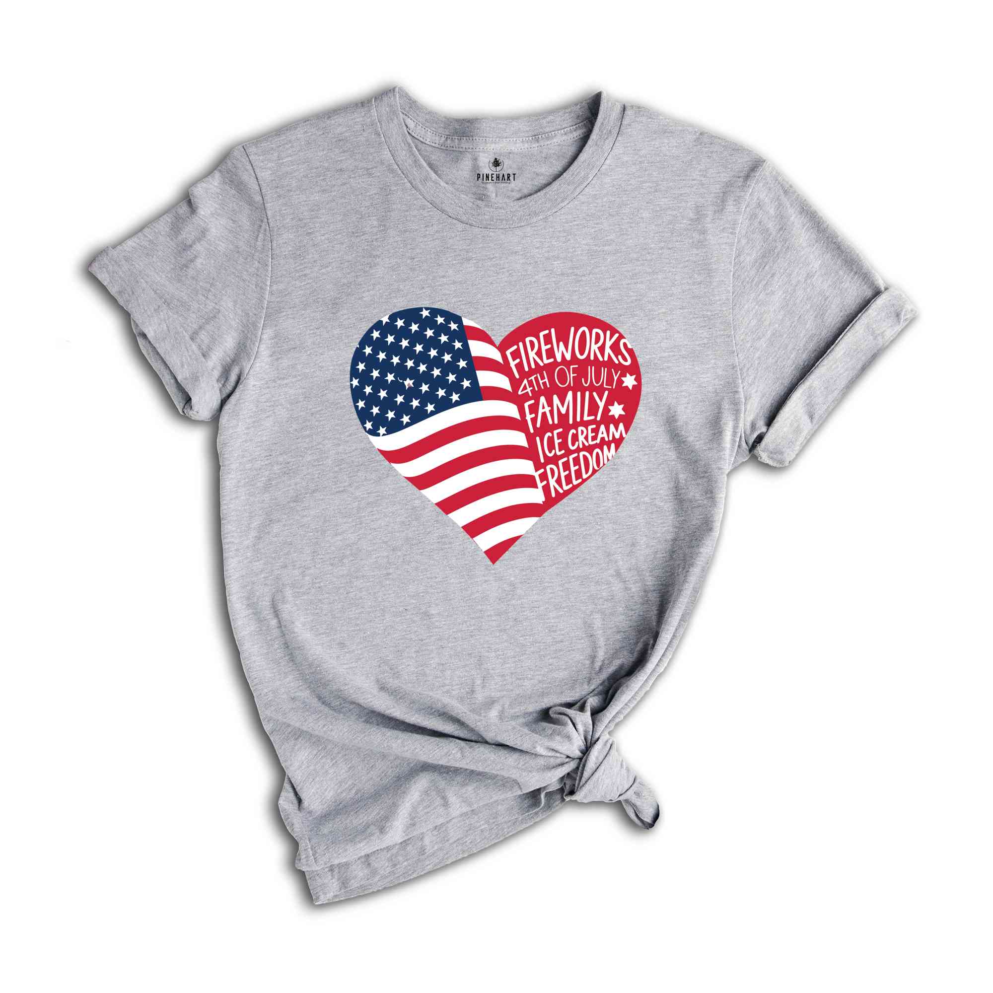 American Heart 4th Of July Shirt, 4th Of July Flag T-Shirt,Freedom TShirt,Independence Shirt, American Flag Heart Shirt