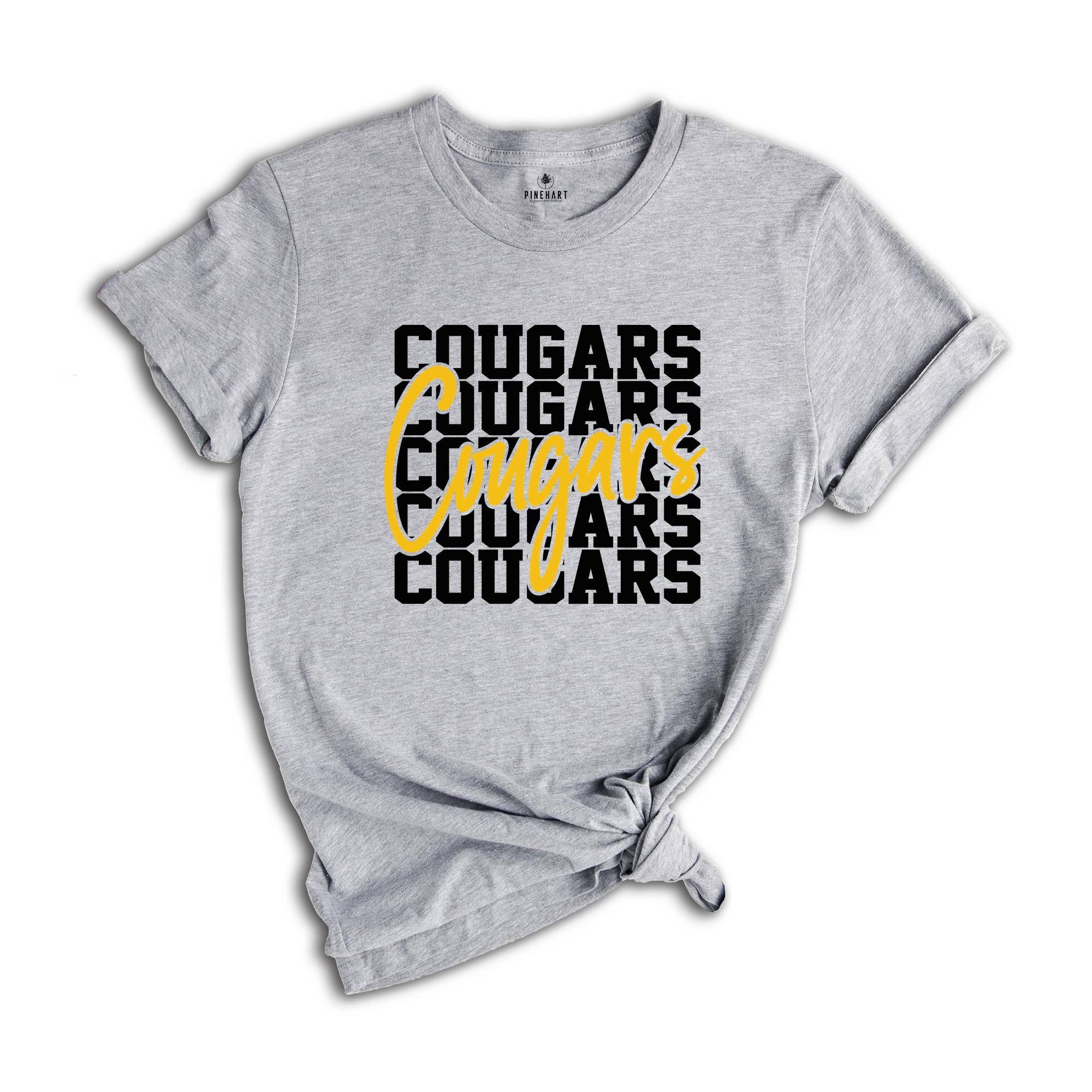 Team Mascot Cougars Team Shirt, Cougars Team Spirit Gift, Cougars Fan Shirt, Cougars School Shirt, Cougars School Spirit