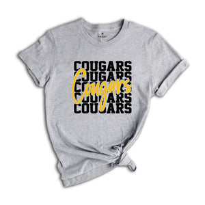 Team Mascot Cougars Team Shirt, Cougars Team Spirit Gift, Cougars Fan Shirt, Cougars School Shirt, Cougars School Spirit