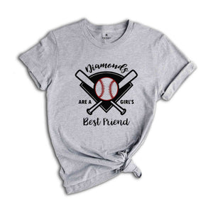 Baseball Shirt Women, Softball Shirts, Womans Cute Shirt, Baseball Shirts With Sayings, Cute Softball Tees, Diamonds Are A Girls Best Friend