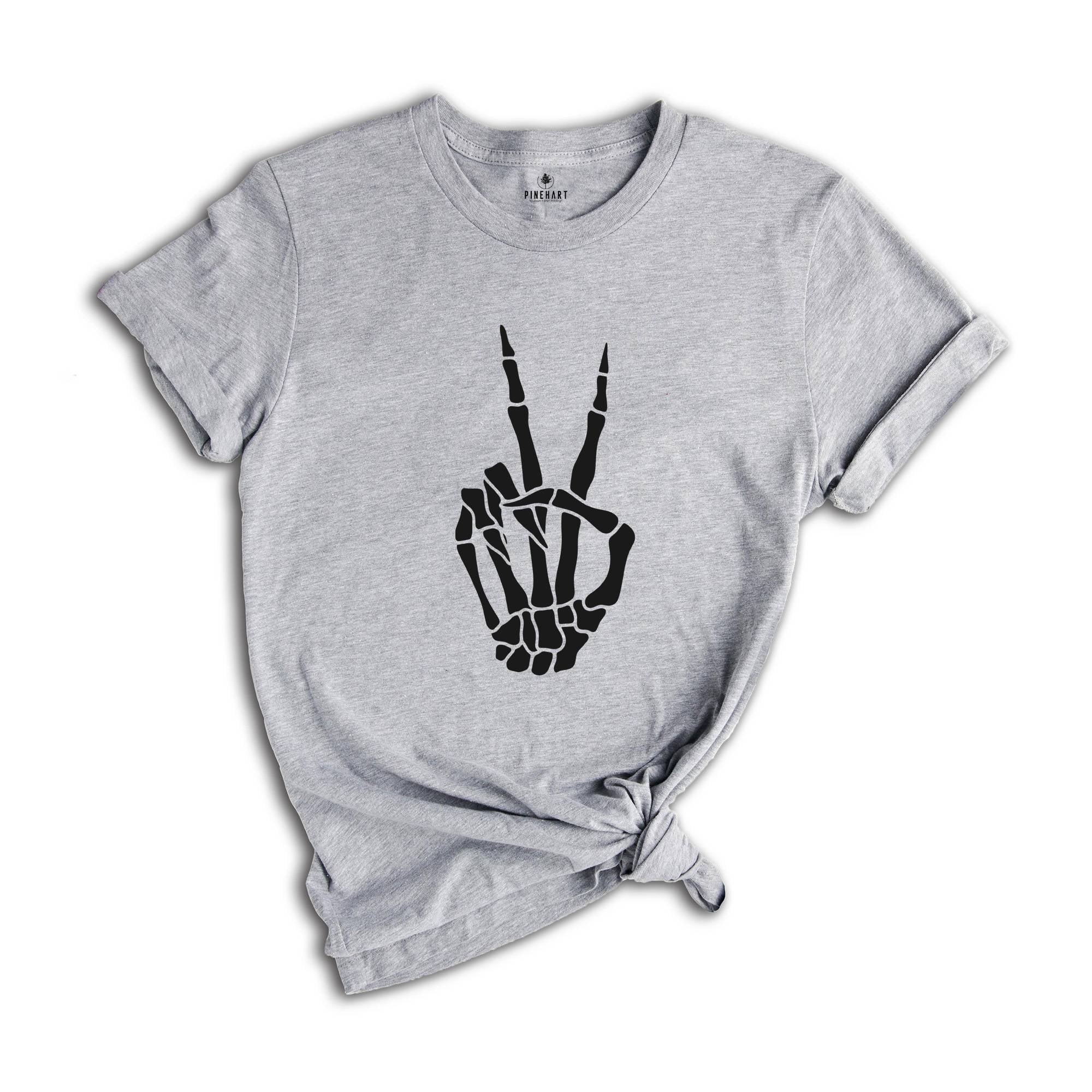 Skeleton Peace Shirt,Skeleton shirt, Skeleton Hand Shirt, Funny Tee,Women's Shirt,Skeleton Peace Sign,Birthday Gift, Cool shirt