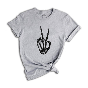 Skeleton Peace Shirt,Skeleton shirt, Skeleton Hand Shirt, Funny Tee,Women's Shirt,Skeleton Peace Sign,Birthday Gift, Cool shirt