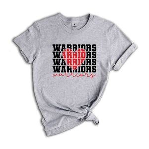 Team Mascot Shirt, Warriors Team Shirt, Warriors Football Shirt, Warriors Fan Shirt, Warriors School Shirt, Warriors School Spirit