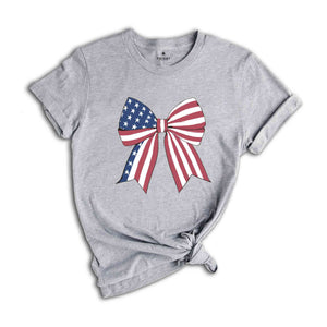 Coquette American Shirt, Coquette Bow Shirt, 4th of July Shirt, America Shirt, Freedom Shirt, American Flag Shirt, American girl Tee