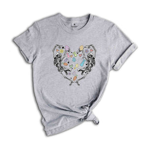 Cute Easter Skeleton Heart Shirt, Happy Easter Day, Easter Skeleton, Easter Heart Shirt, Easter Egg Hunt, Easter Clothing, Cute Easter Shirt