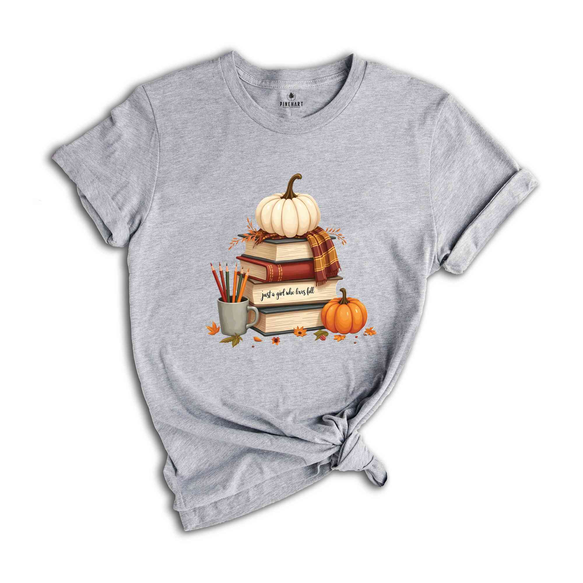 Fall Pumpkin Shirt, Thanksgiving T-Shirt, Book Lover Shirt, Autumn Tee, Pumpkin Lover Shirt, Bookish Tee, Fall Women's Tee