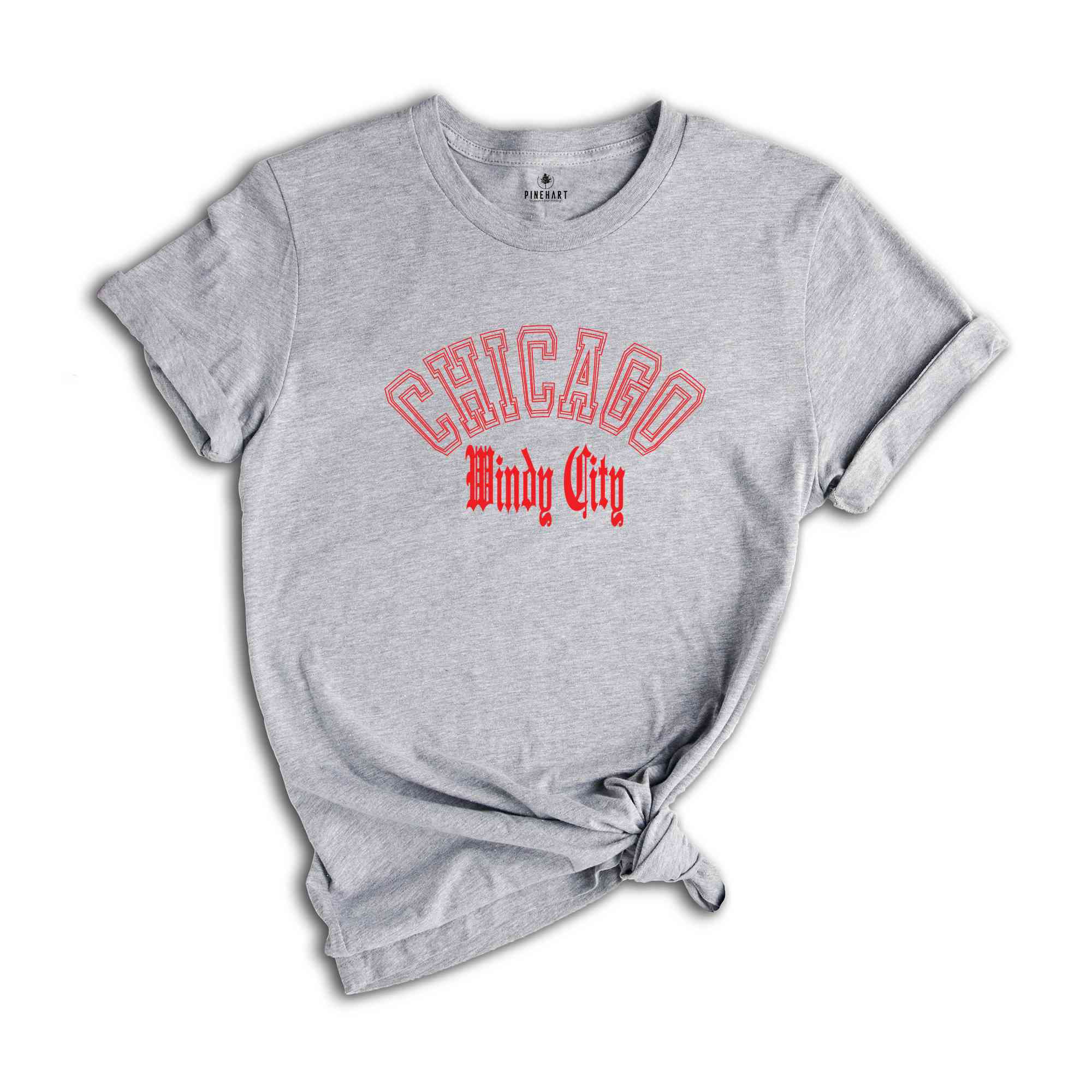 Chicago Windy City Red Shirt, Vintage Chicago Shirt, Urban Style Chicago T-Shirt, State City Tshirt, State Chicago Gift, Illinois State Gift