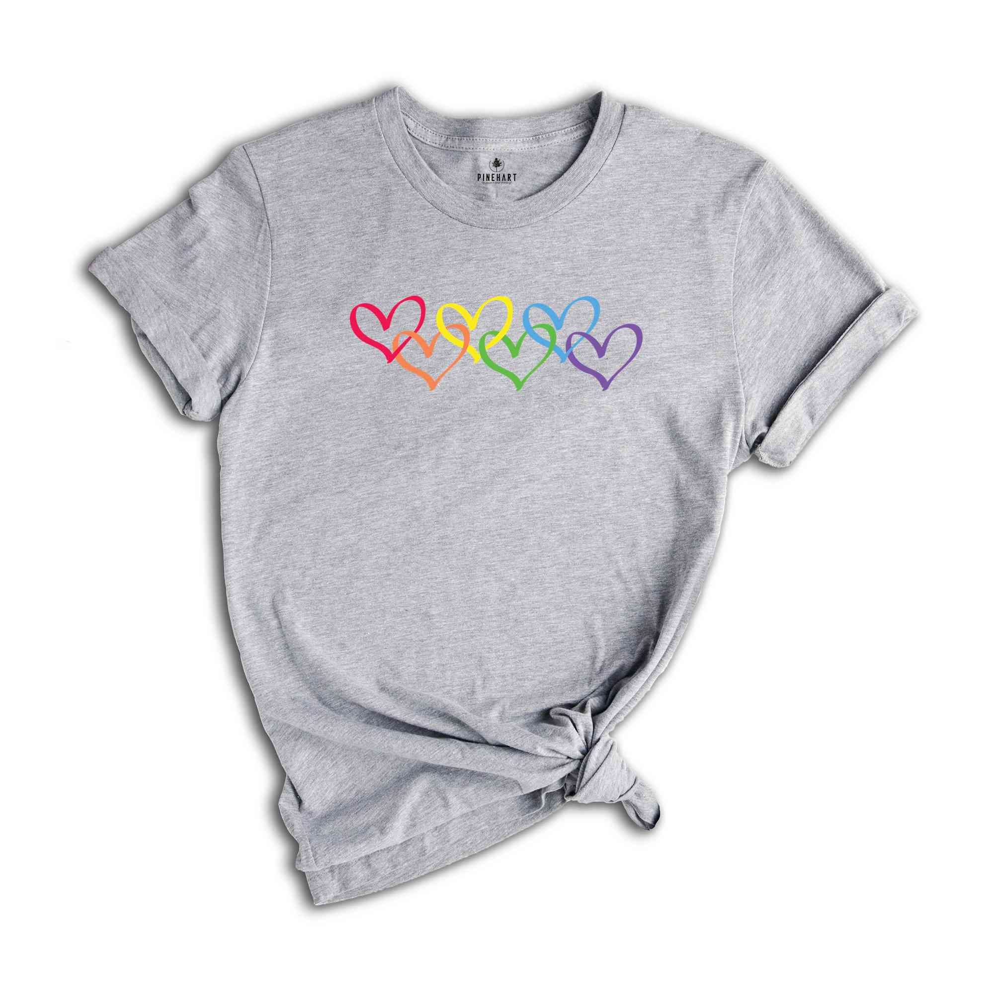 Rainbow Hearts Shirt, Love Is Love Shirt, Rainbow Shirt, Hearts Shirt, Pride Rainbow Shirt, Pride Heart Shirt, LGBT Shirt, Gay Shirt