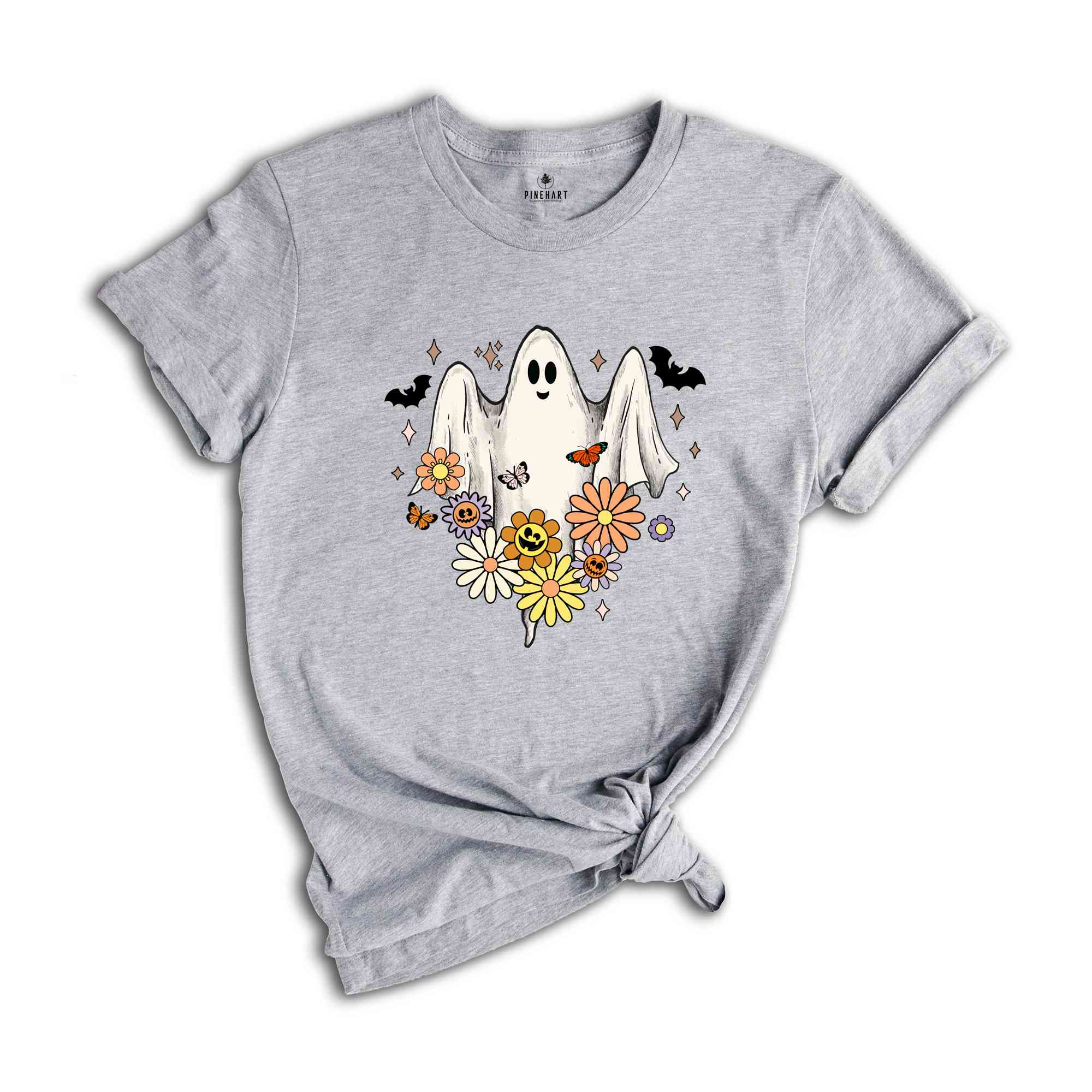 Retro Halloween Shirt, Vintage Floral Halloween Shirt, Retro Ghost Shirt, Vintage Ghost Shirt, Halloween Gifts