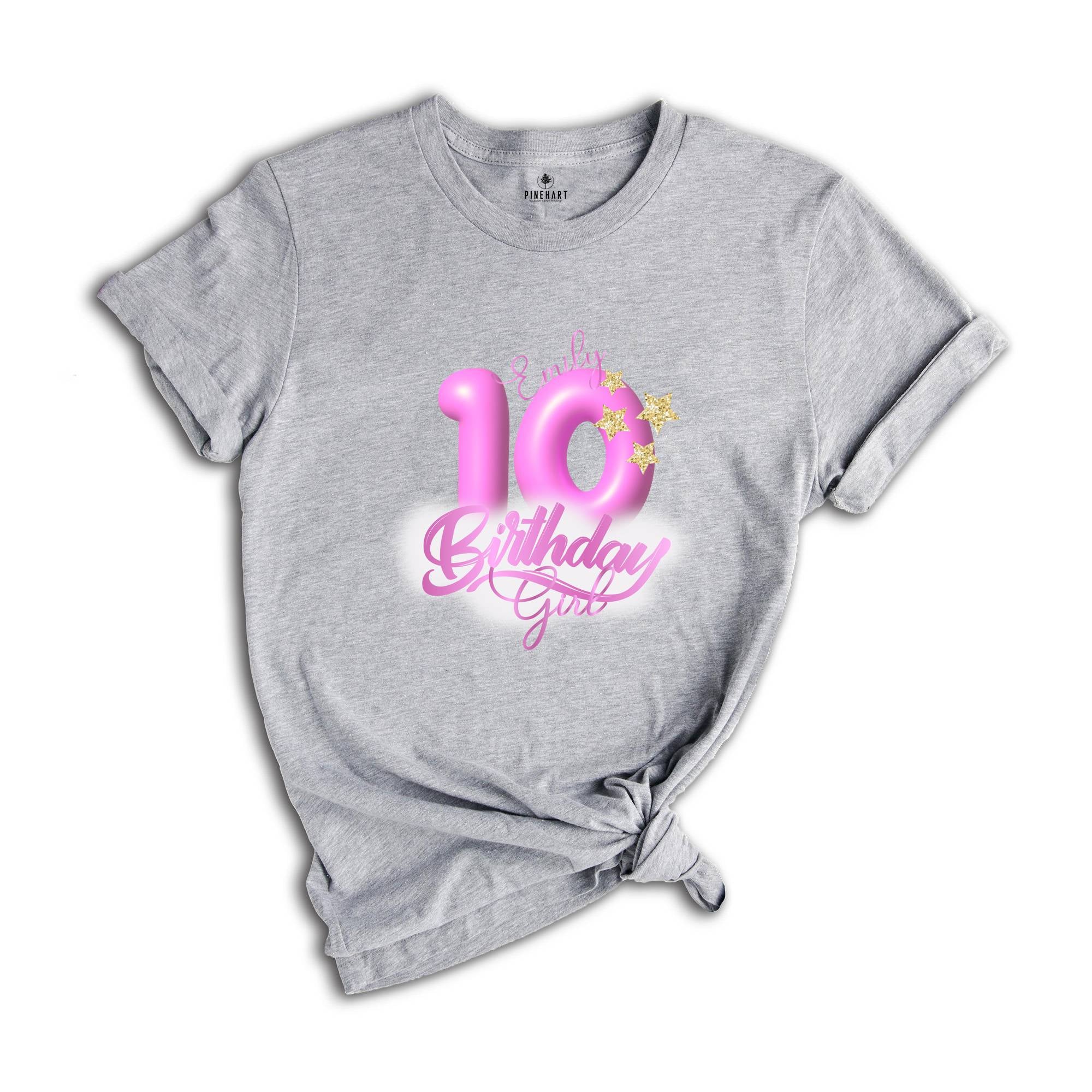 Personalized Birthday Girl T-shirt, Crown 10th Birthday Shirt, Custom Birthday Party, Kids Toddler Youth and Adult Shirt, 10th Birthday Tees