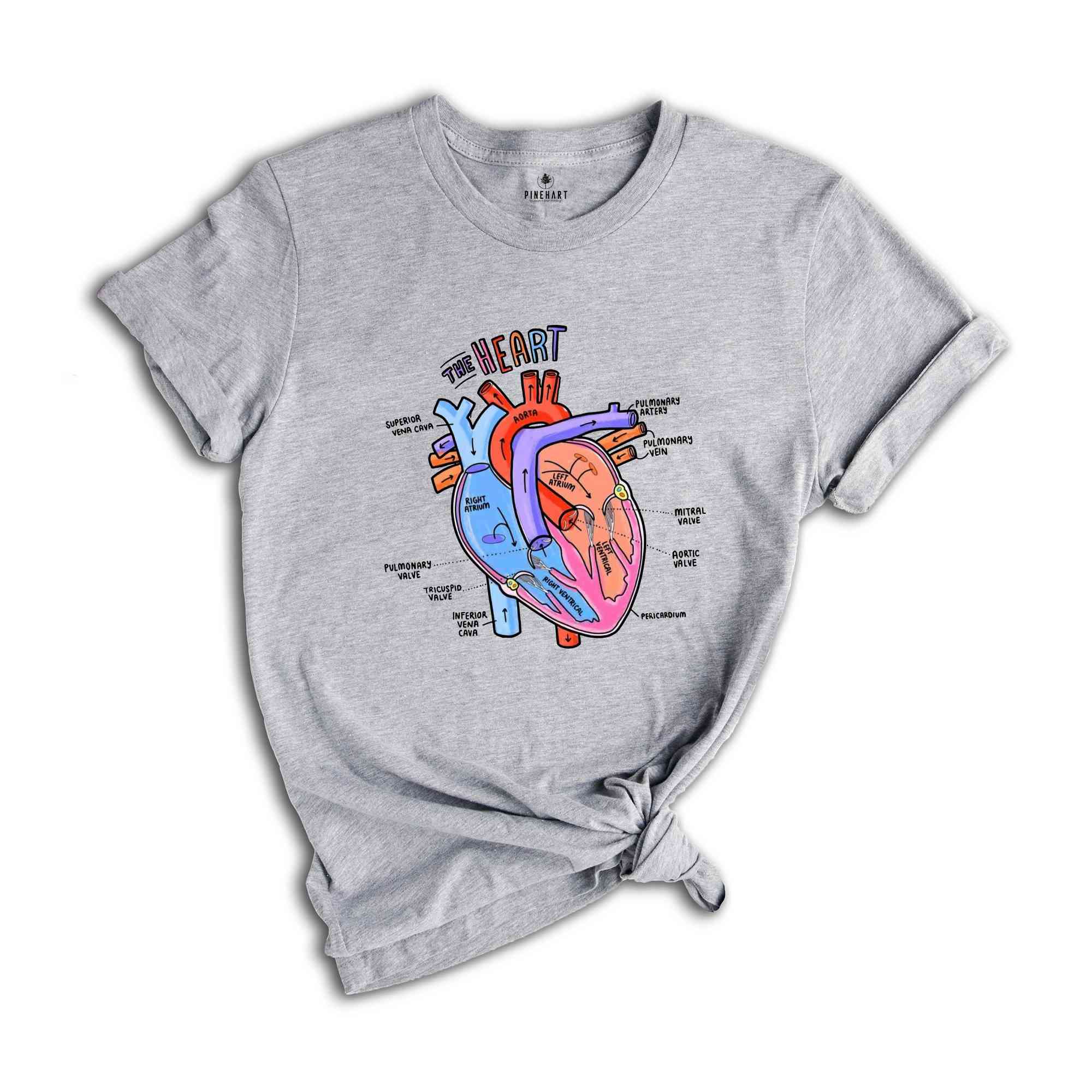 Heart Anatomy Shirt, Nurse Shirt, Anatomy Shirt, Cardiac Nurse Shirt, Cardiologist Anatomical Heart Shirt, Nursing Student,Heart Nurse Shirt