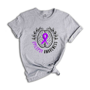 Epilepsy Awareness Crewneck Sweatshirt, Neurodiversity T-Shirt, Epilepsy Gift, Motivational Tee, Epilepsy Mom Shirt, Purple Ribbon Tee