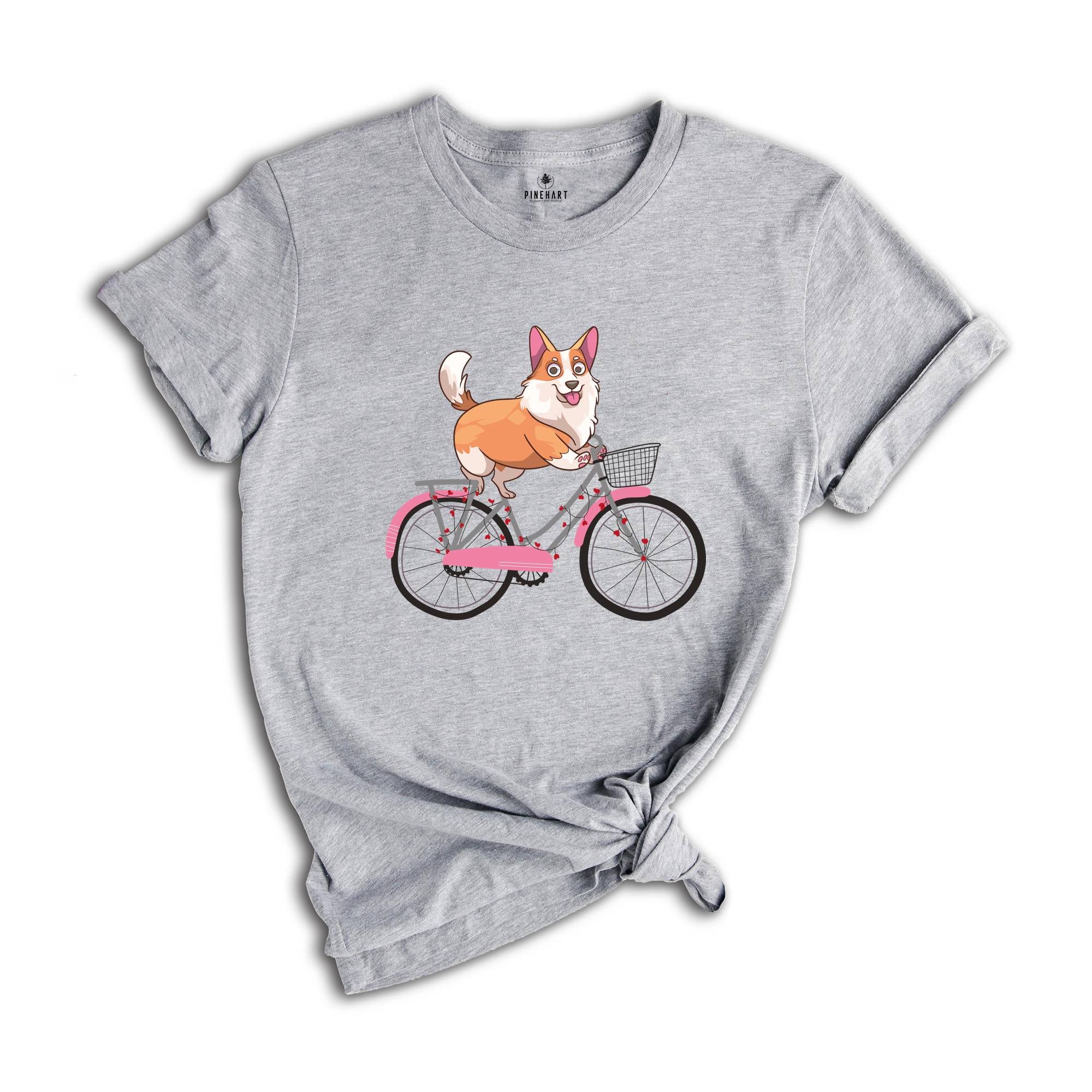 Corgi Mountain Biking T-Shirt, Valentine Dog Shirt, Valentines Shirt, Funny Dog Shirt, Cute Corgi Shirt, love Shirt, Valentine Shirt Dogs