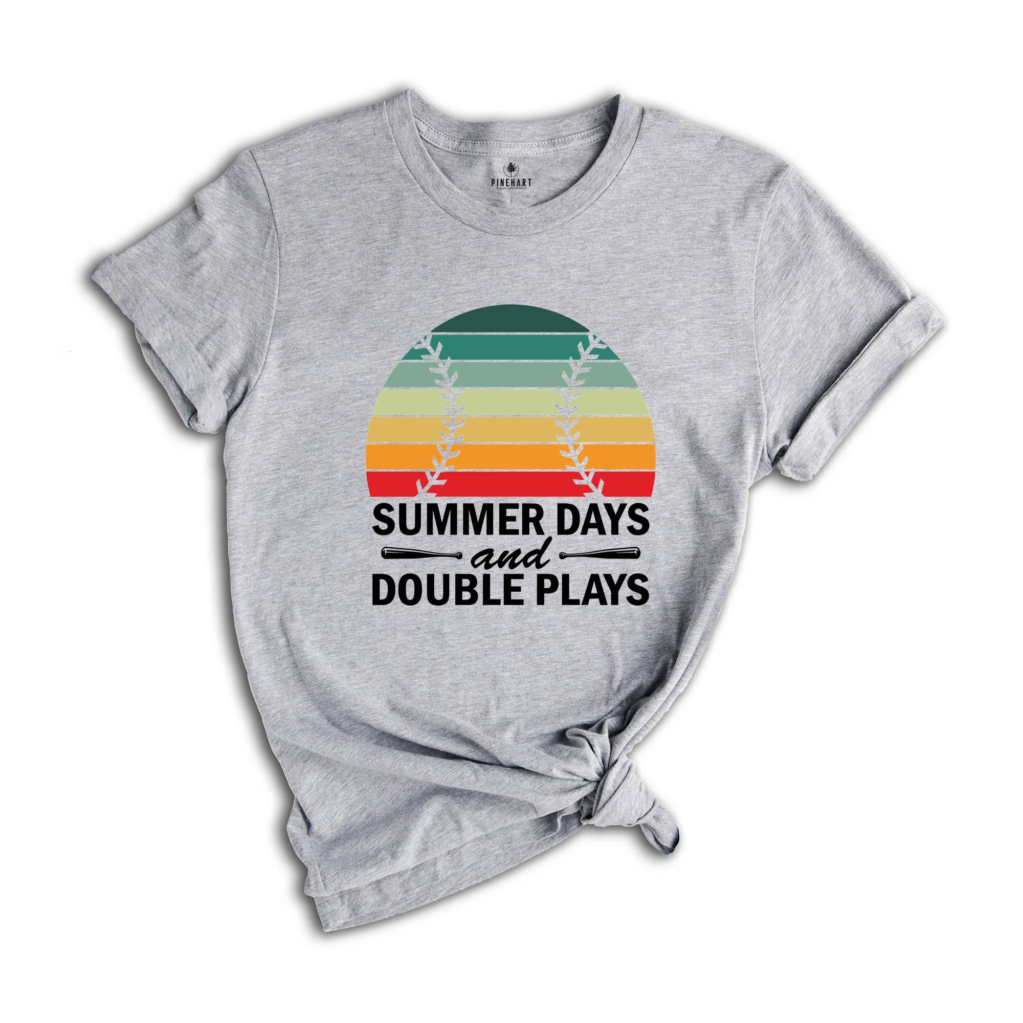 Summer Days and Double Plays Shirt, Baseball Shirt, Vacation Shirt, Baseball Lover Shirt, Game Day Shirt, Sport Shirt, Summertime Tee