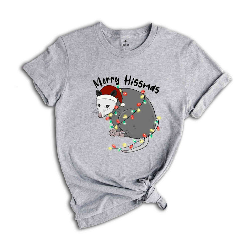 Merry Hissmas T-Shirt, Opossum Shirt, Cute Christmas Opossum T-Shirt, Christmas Gift, Funny Christmas Costume, Cute Animal Shirt