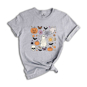 Cute Halloween Theme T-Shirt, Halloween Shirt, Cute Halloween Gifts, Fall Shirt, Spooky Season Tee, Ghost Halloween Shirt