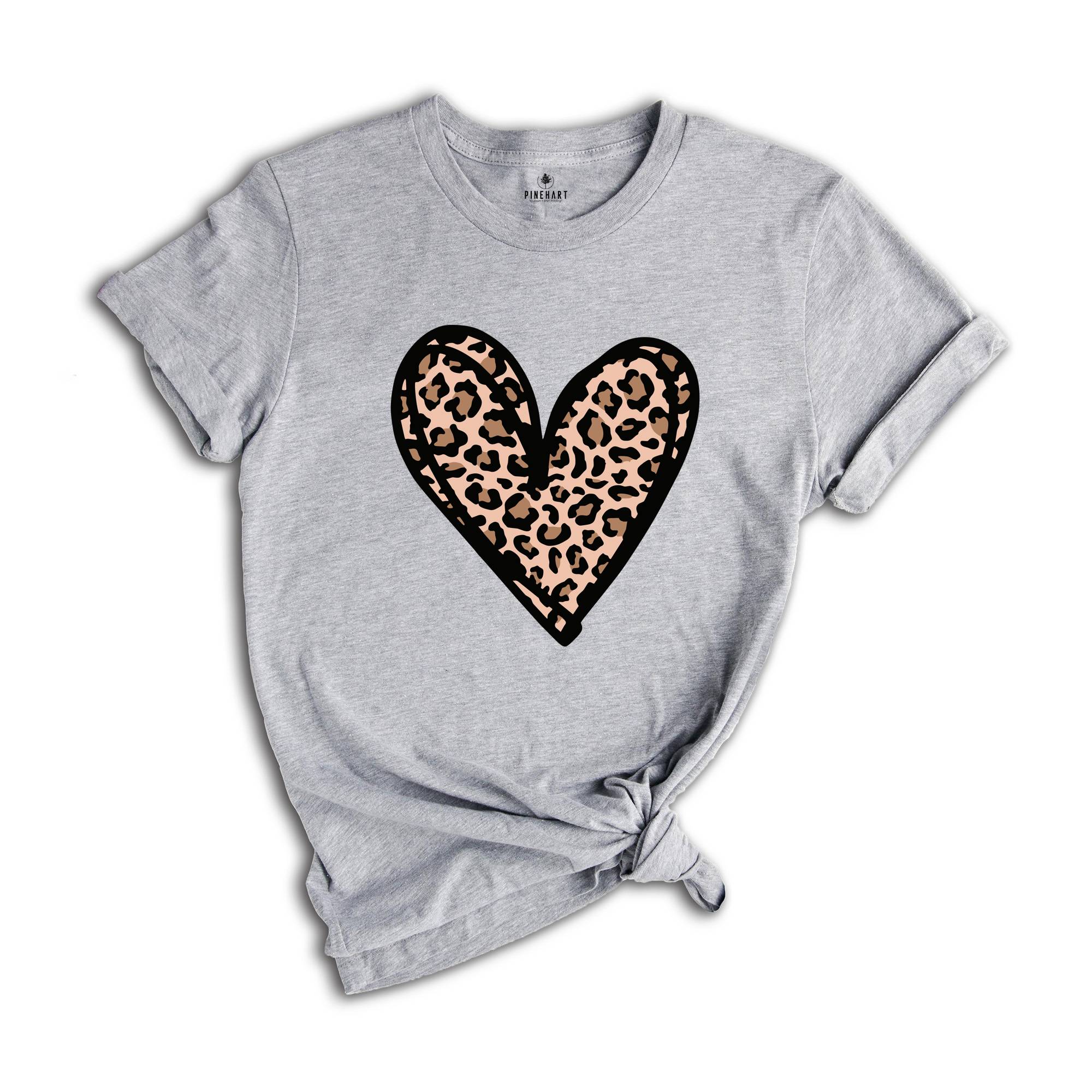 Leopard Print Valentines Day Shirt, Valentines Day Shirts, Heart Shirt, Cute Valentine Shirt, Valentines Day Gift, Cheetah Valentines