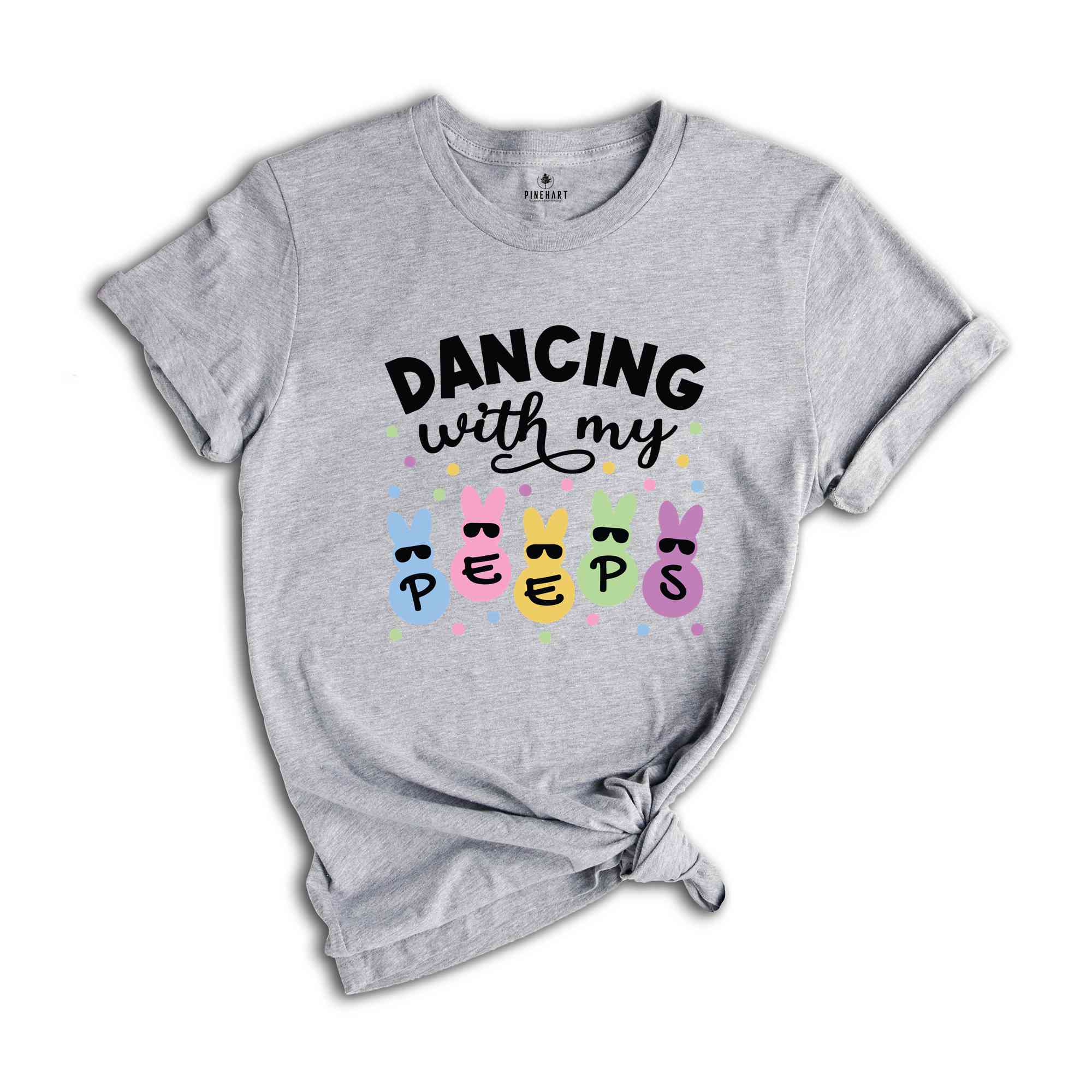 Dancing With My Peeps Shirt, Dancing Bunny with Sunglasses T-Shirt, Easter Bunny Shirt, Easter Day Gift, Easter Kids T-Shirt